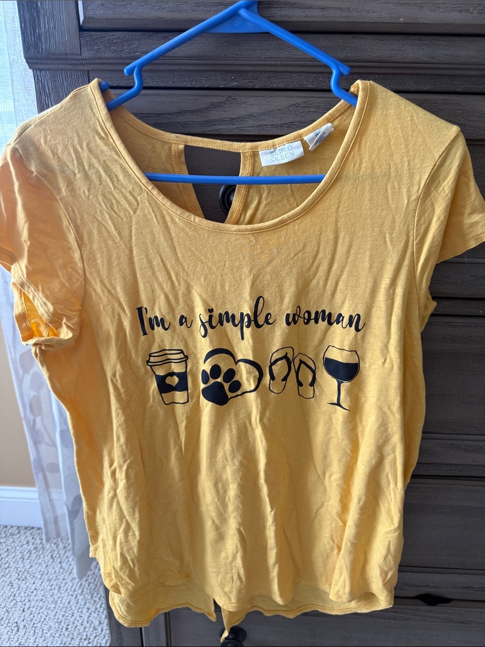 Sigrid Olsen Yellow Graphic Short-Sleeve Tee